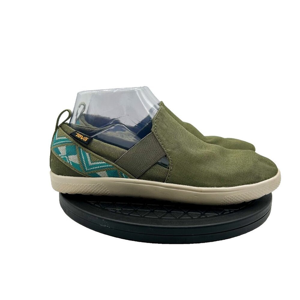 Teva Voya Slip on Loafer Womens Size 7 Aztec olive Green Southwestern
